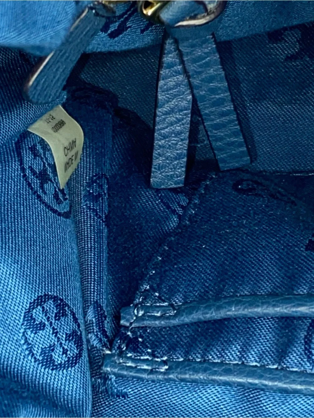 EUC Tory Burch Navy  Blue  Thea Slouchy Hobo Large Pebbled Leather Bag Purse